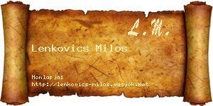 Lenkovics Milos névjegykártya